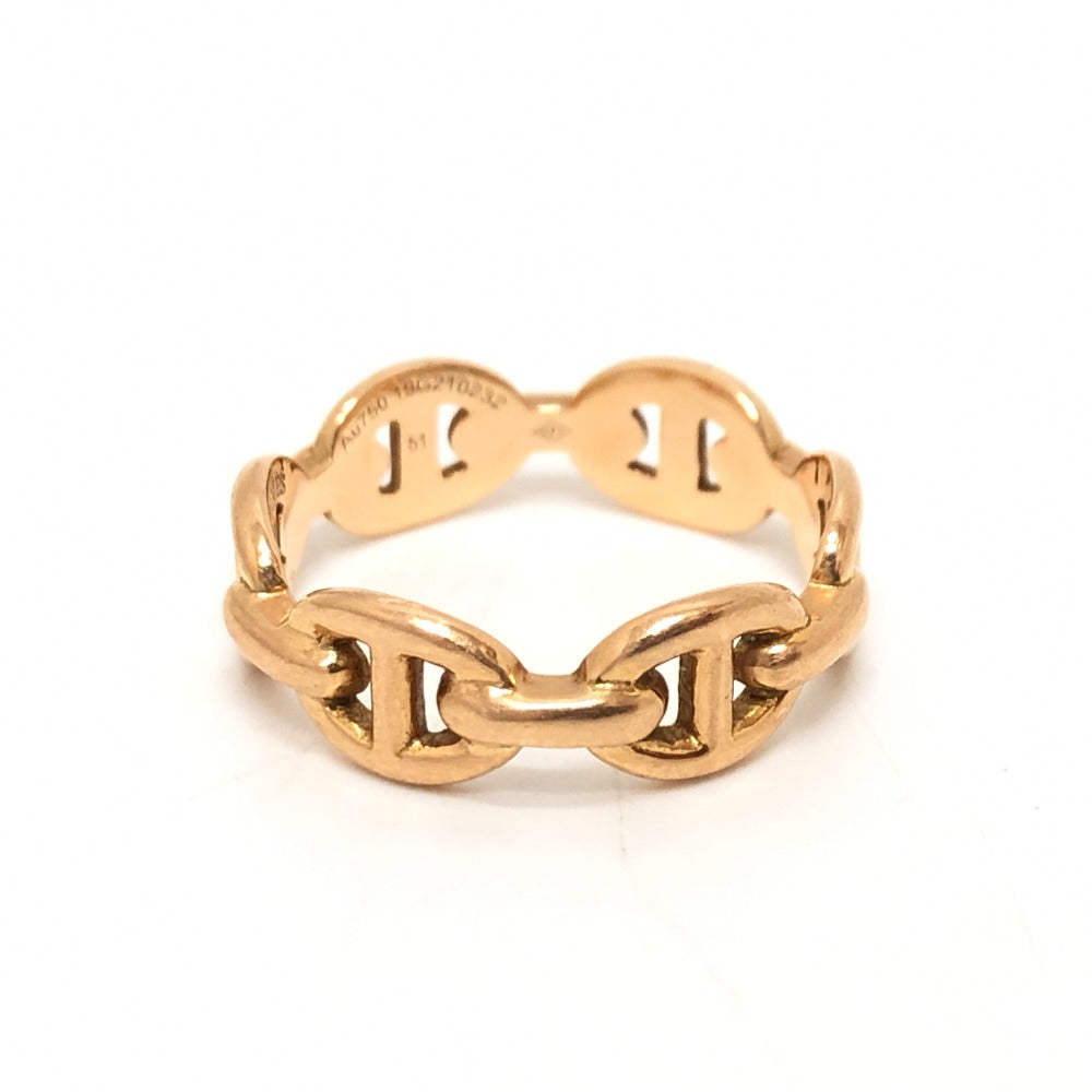 HERMES Ring 18K Pink Gold gold Chene Dunkle Enchane PM Women 51