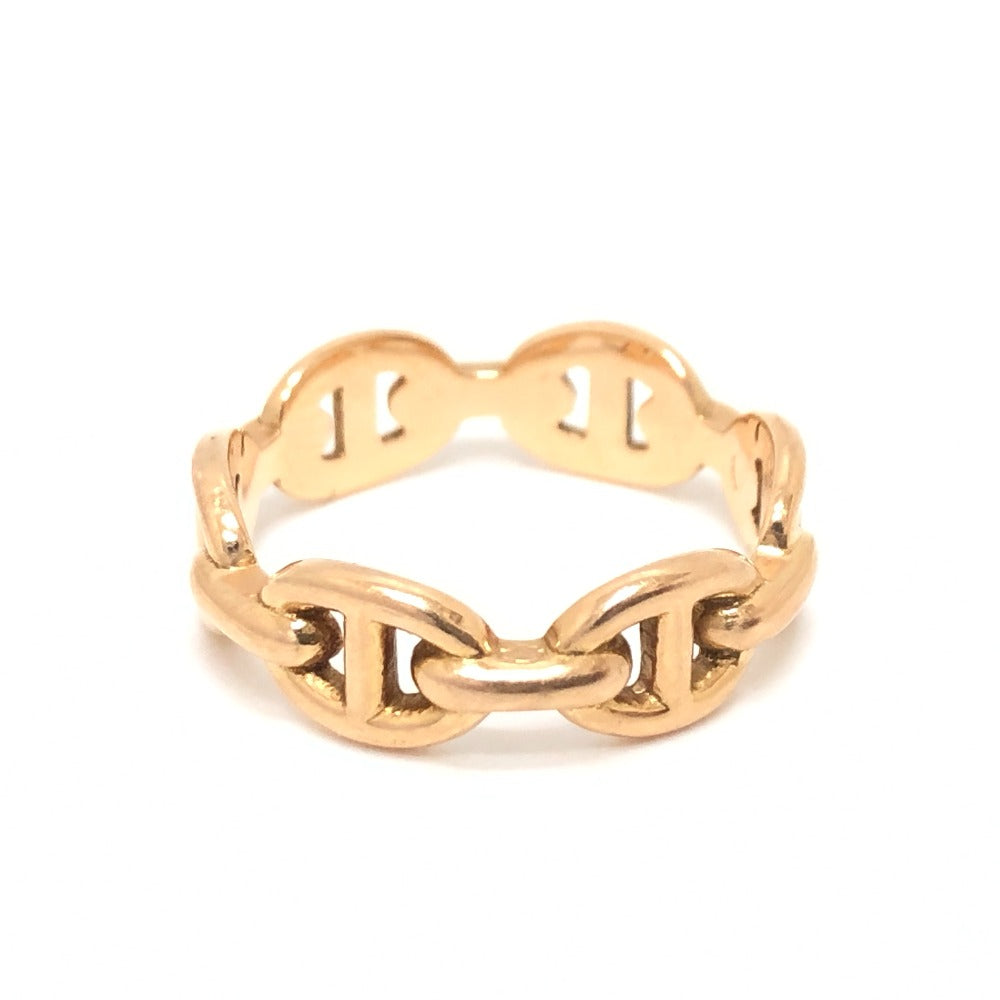 HERMES Ring 18K Pink Gold gold Chene Dunkle Enchane PM Women 51