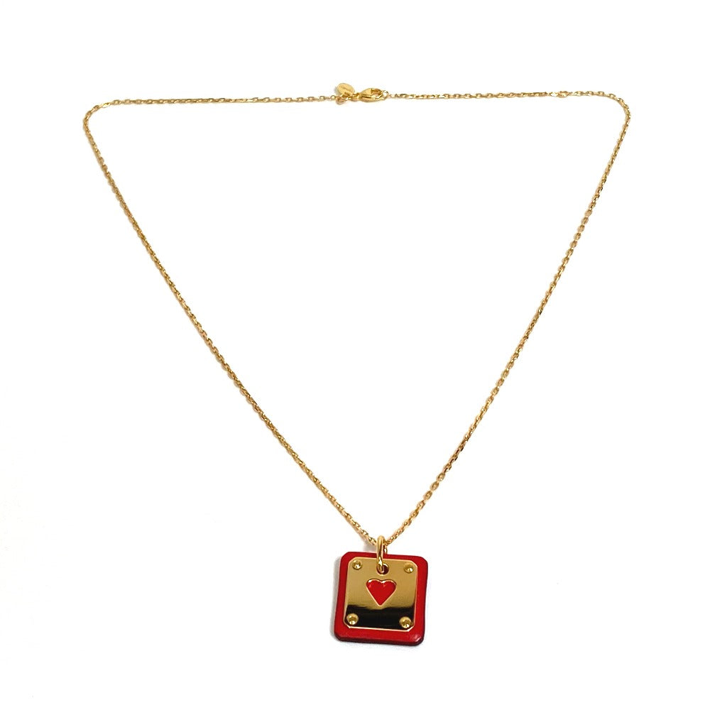 HERMES Necklace metal Red As de Coeur As de Coeur Women
