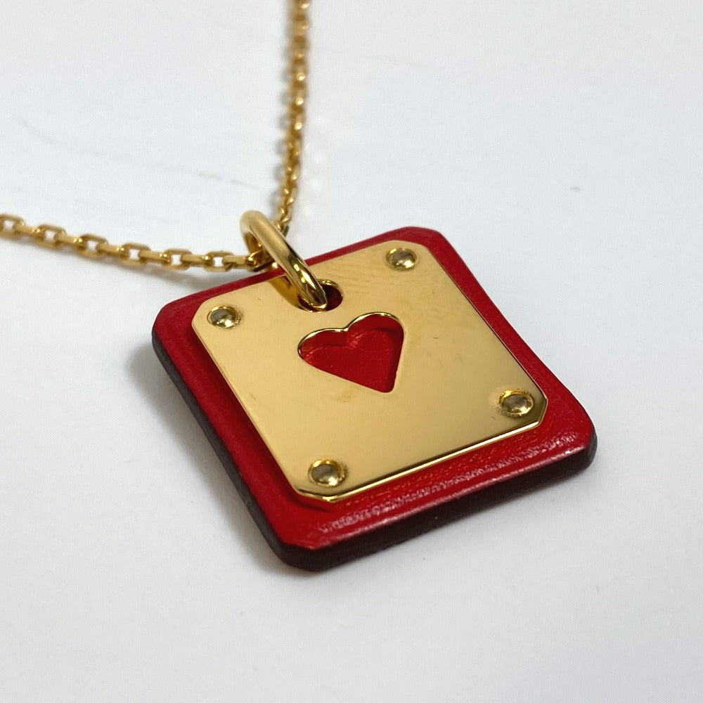 HERMES Necklace metal Red As de Coeur As de Coeur Women