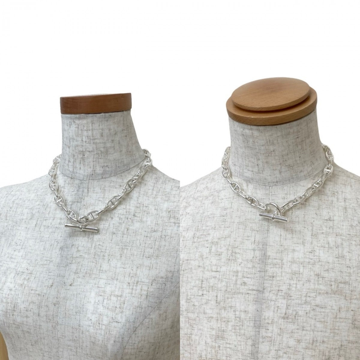 HERMES Necklace Silver925 Silver Chene Dunkle GM 29 Link Necklace