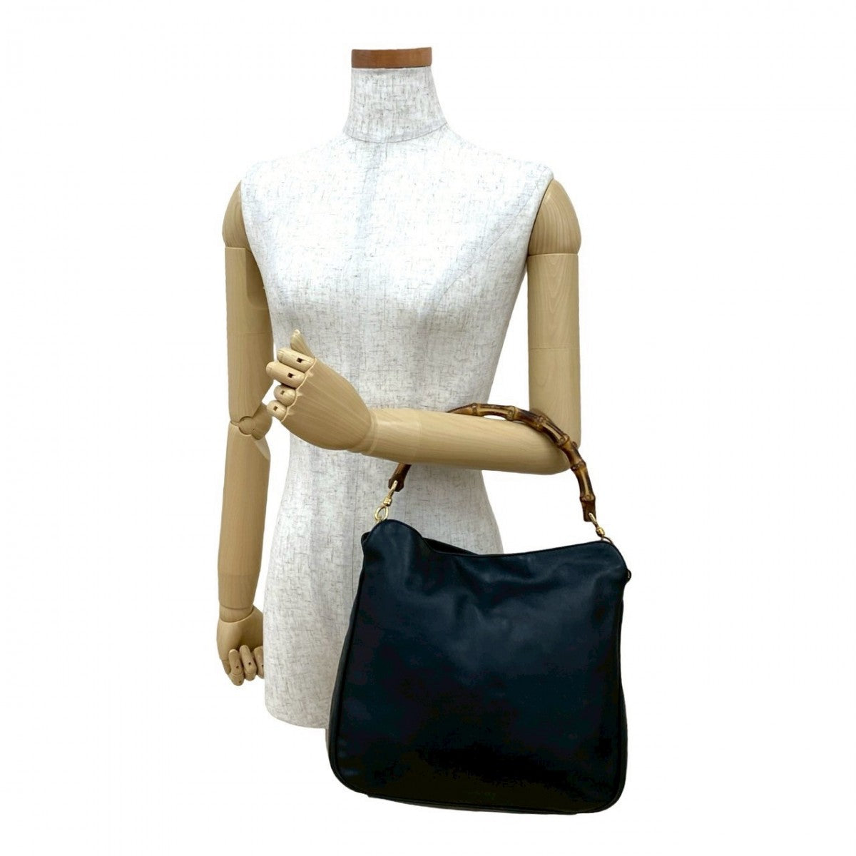 GUCCI Handbag leather black Bamboo Women