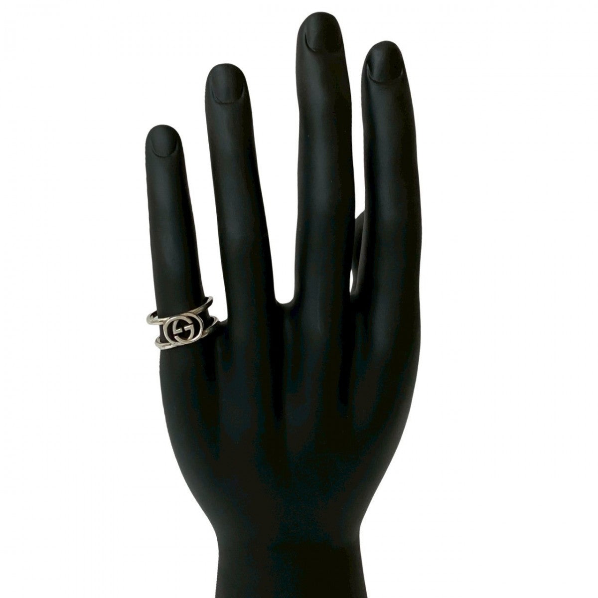 GUCCI Ring Silver925 Silver Interlocking G Open Hand Ring mens
