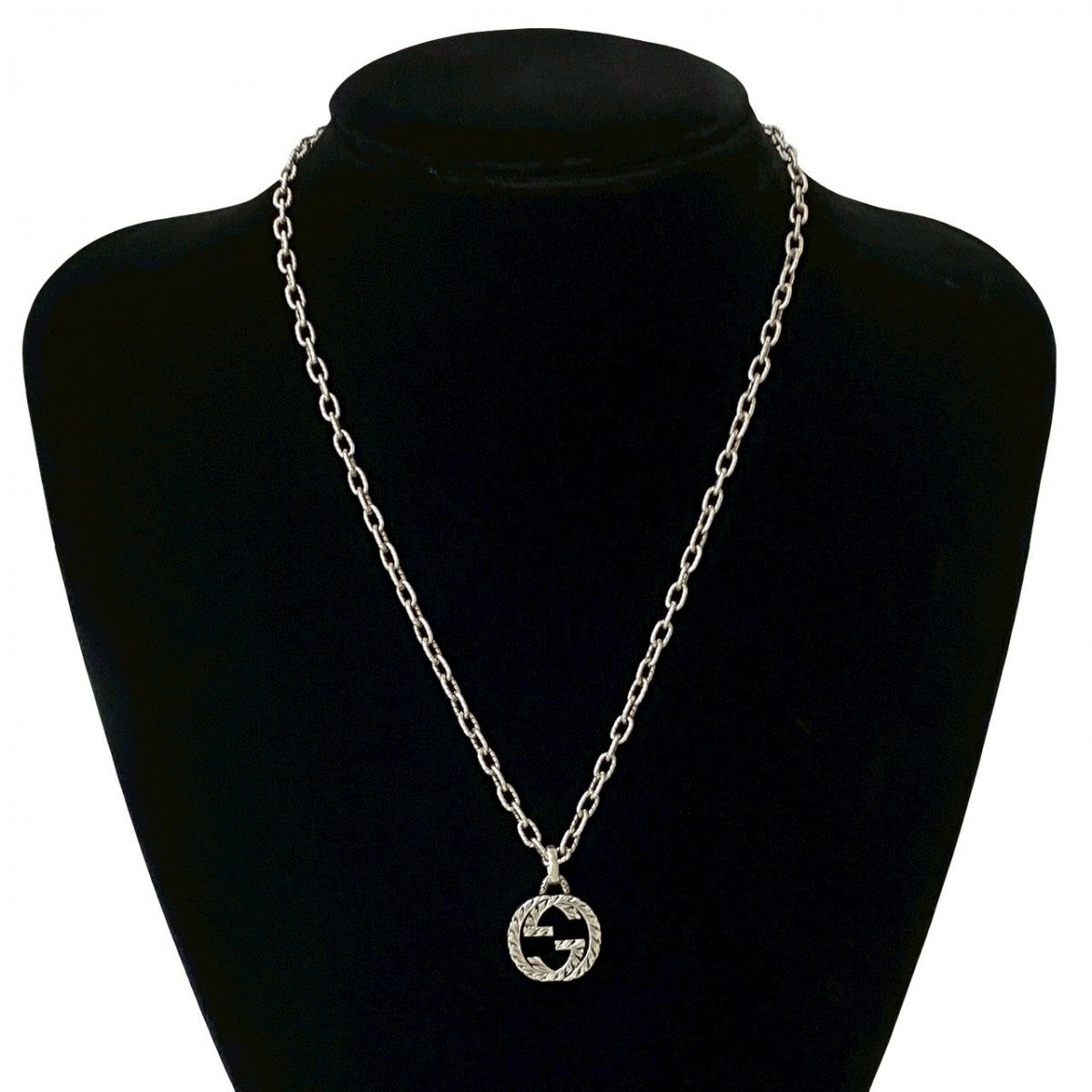 GUCCI Necklace Silver925 Silver Interlocking G mens