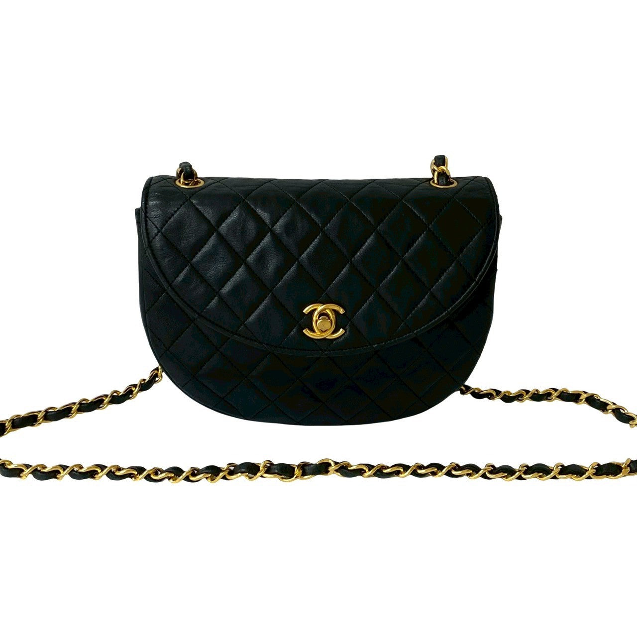 CHANEL Shoulder Bag lambskin black Matrasse