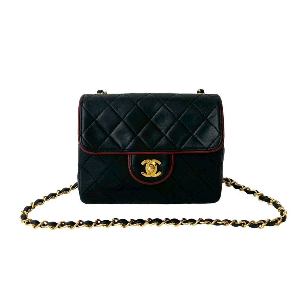 CHANEL Shoulder Bag lambskin black Matrasse