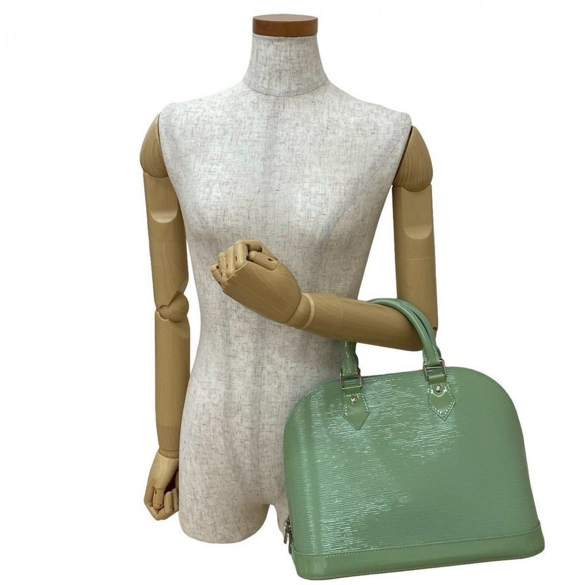 LOUIS VUITTON Handbag M40625 Patent leather Mint green Epi Alma PM