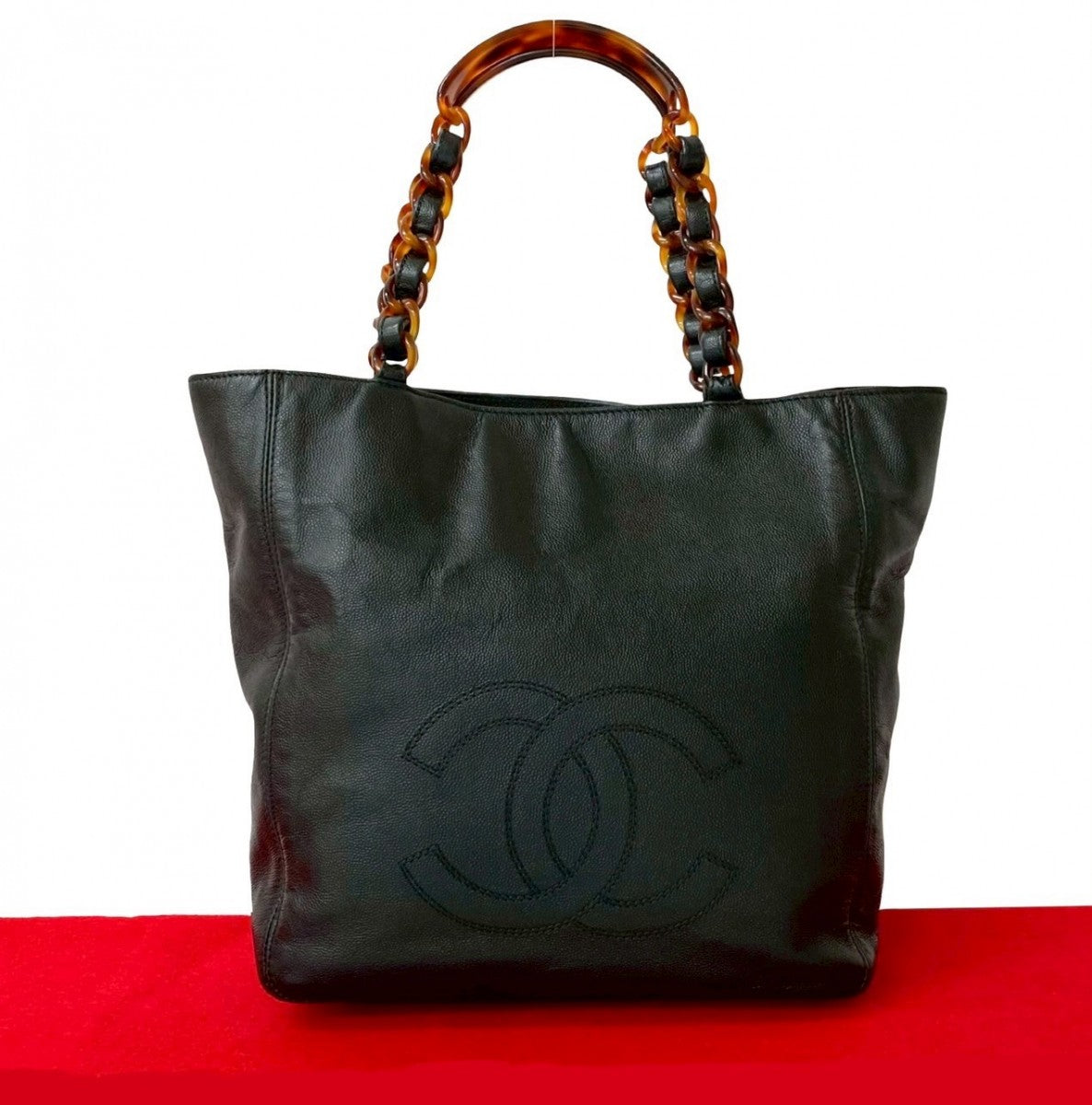 CHANEL Handbag Matt caviar skin black
