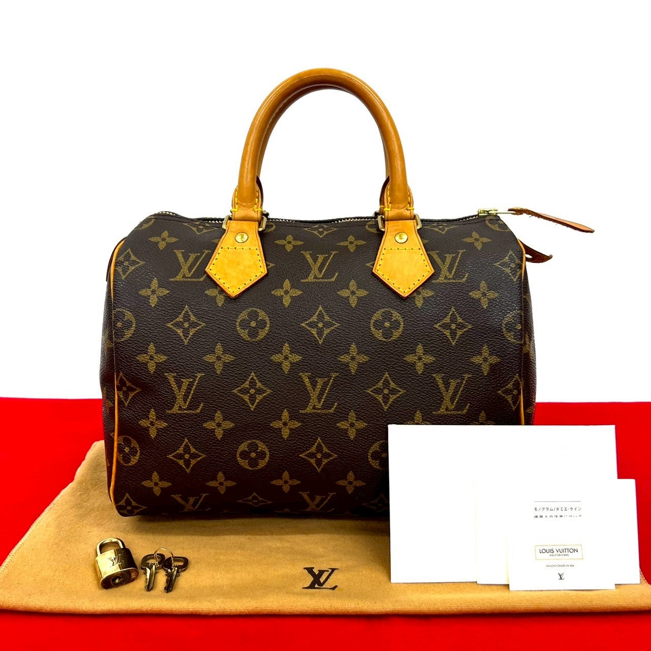 LOUIS VUITTON Handbag leather Brown Monogram Speedy 25