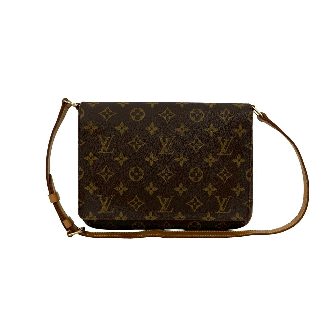 LOUIS VUITTON Shoulder Bag leather Brown Monogram Musette tango