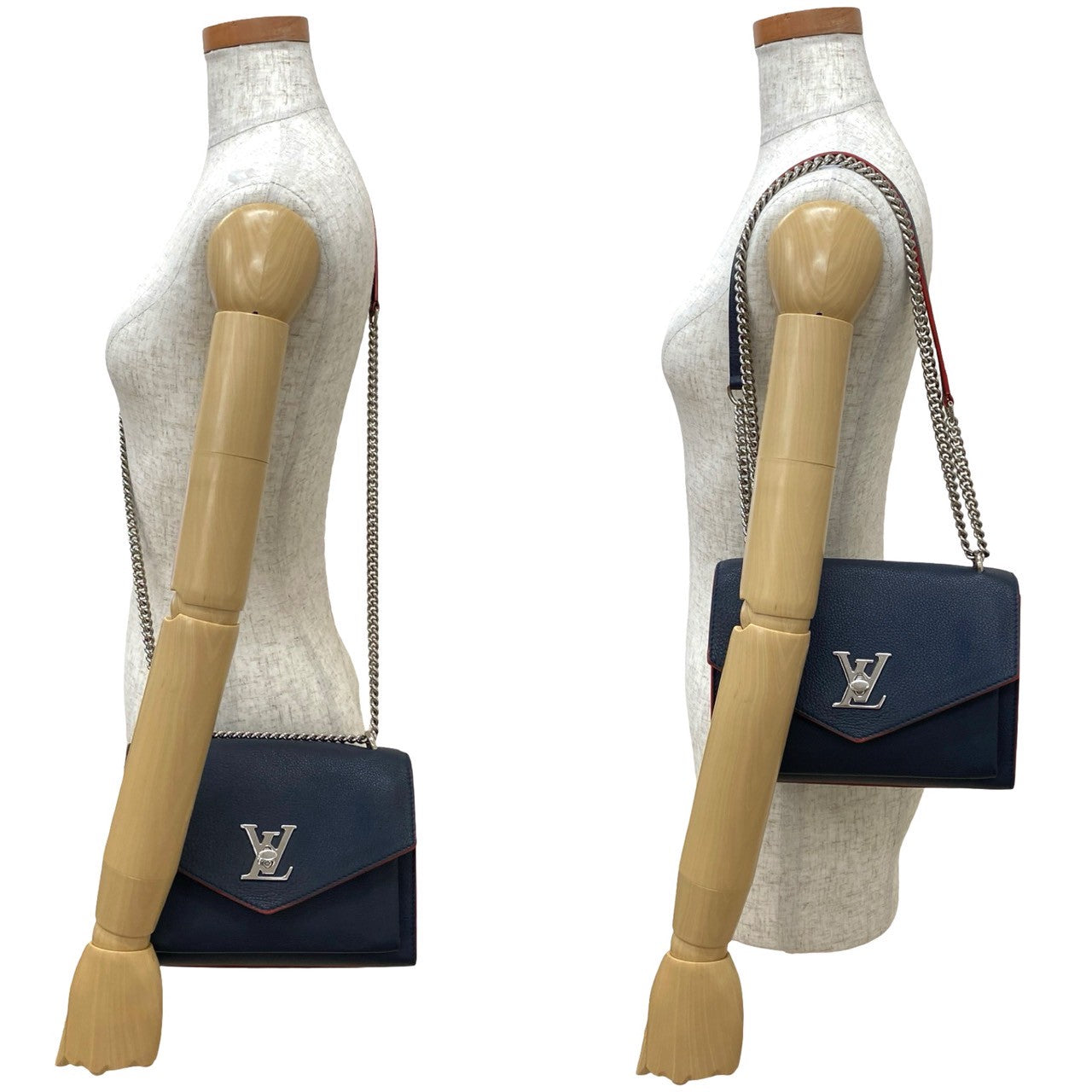 LOUIS VUITTON Shoulder Bag leather Navy ãã¤ã­ãã¯ãã¼ BB
