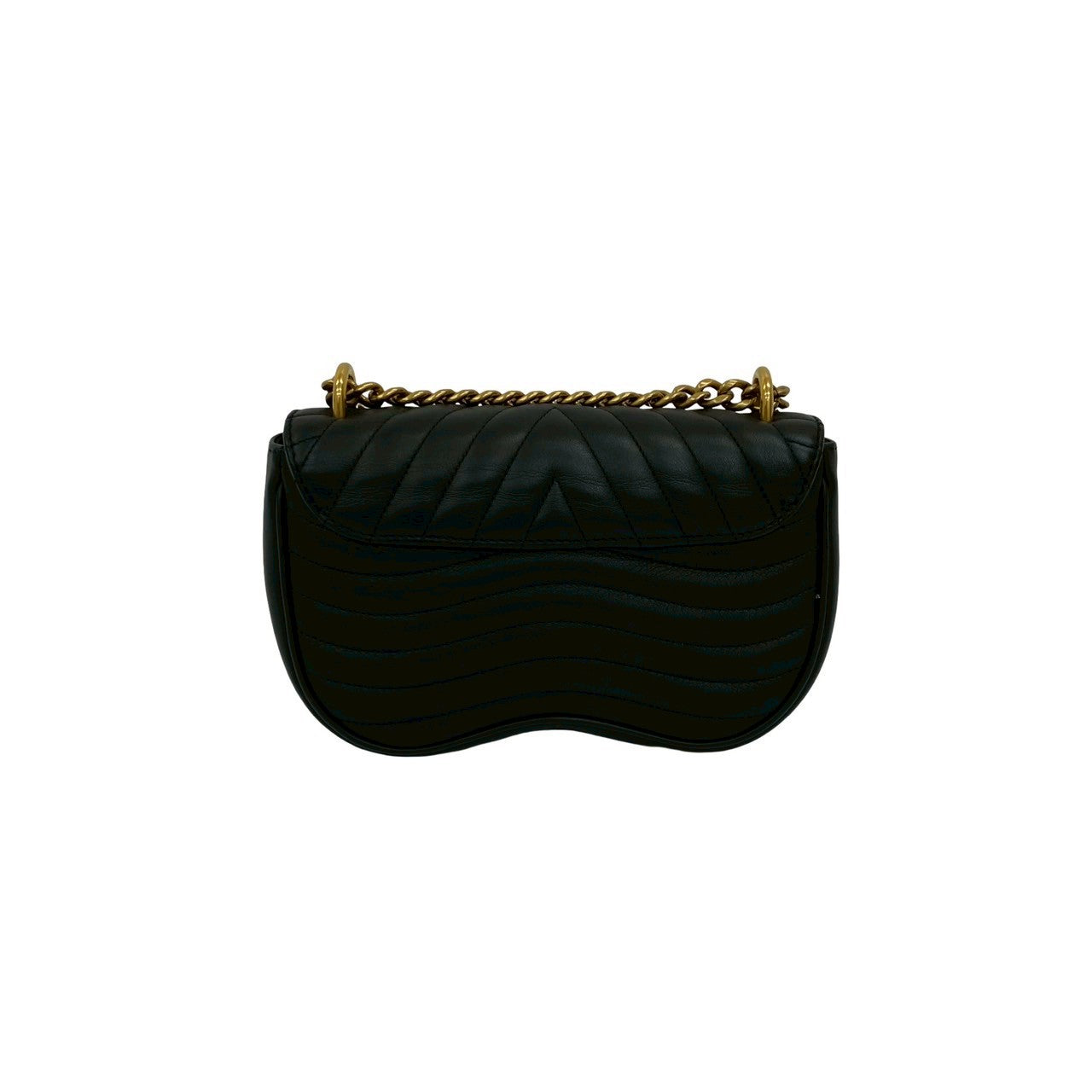 LOUIS VUITTON Shoulder Bag leather black New Wave Chain Bag PM