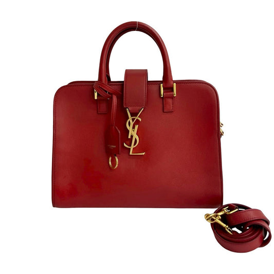 YVES SAINT LAURENT Shoulder Bag leather Red Baby mosquito bus