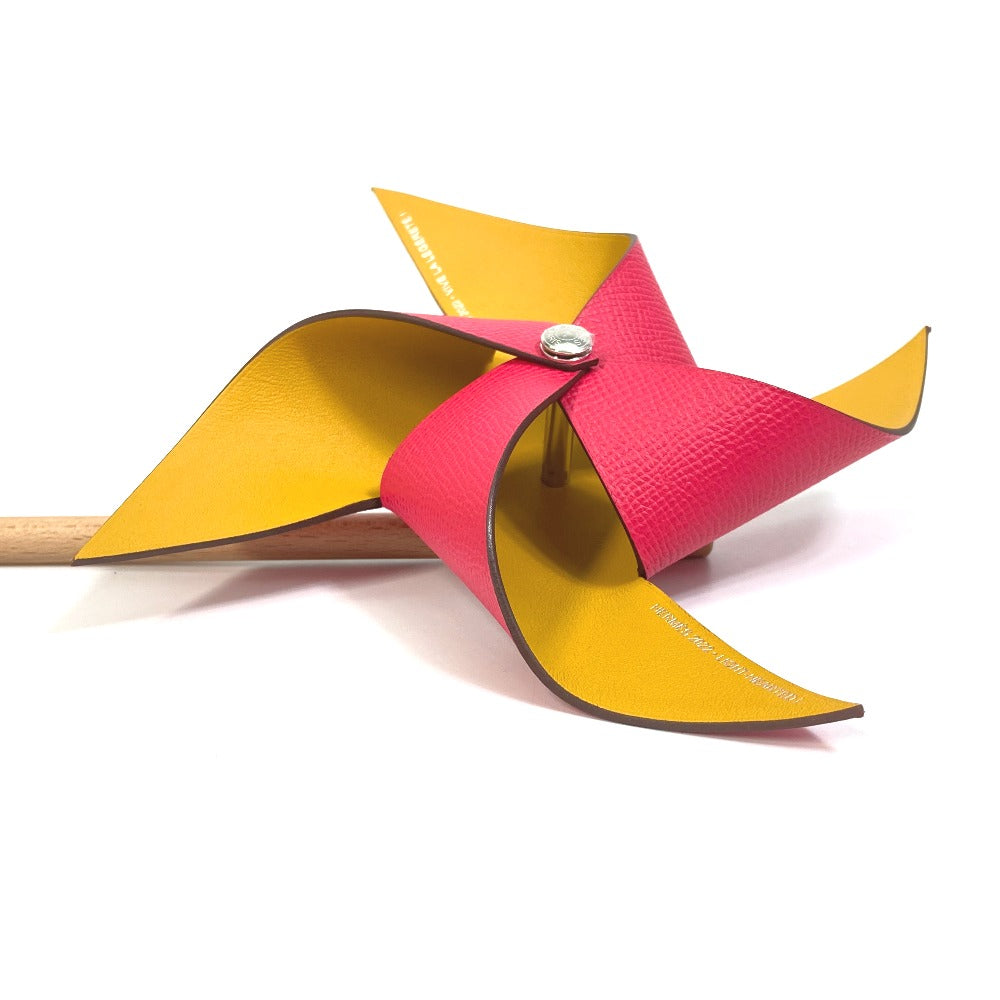 HERMES object Epsom, Wood Pink / yellow interior windmill petit H unisex(Unisex)