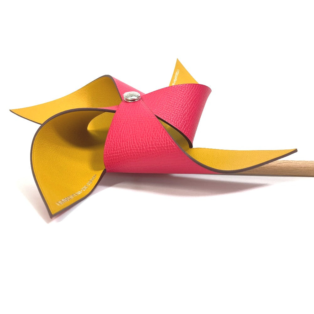 HERMES object Epsom, Wood Pink / yellow interior windmill petit H unisex(Unisex)