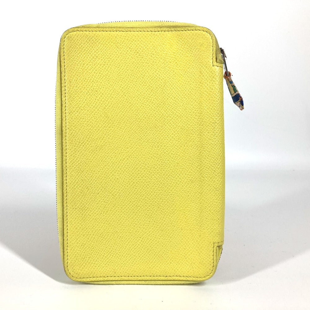 HERMES Notebook cover leather yellow Agendaship Women(Unisex)