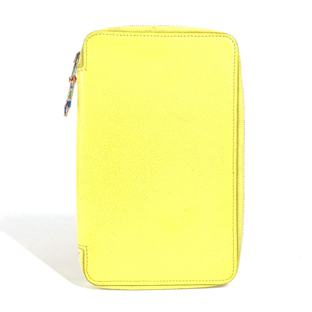 HERMES Notebook cover leather yellow Agendaship Women(Unisex)