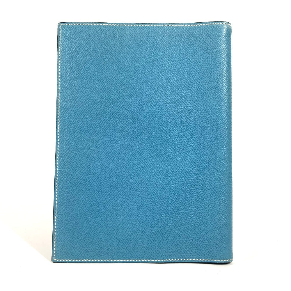 HERMES Notebook cover leather blue System organizer Agenda Globetrotter Women(Unisex)