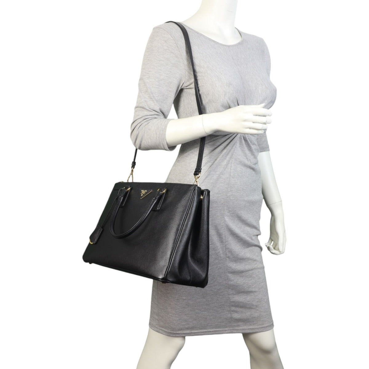 Prada Saffiano Lux Galleria Double Zip Tote Large