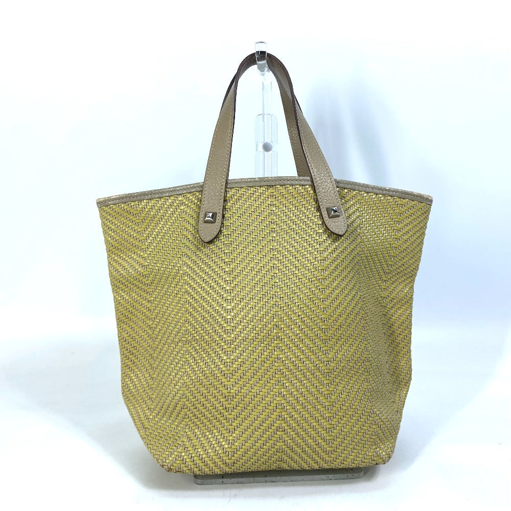 HERMES Tote Bag Leather, Polyester Yellow type Handbag Kaba Chennai PM Women