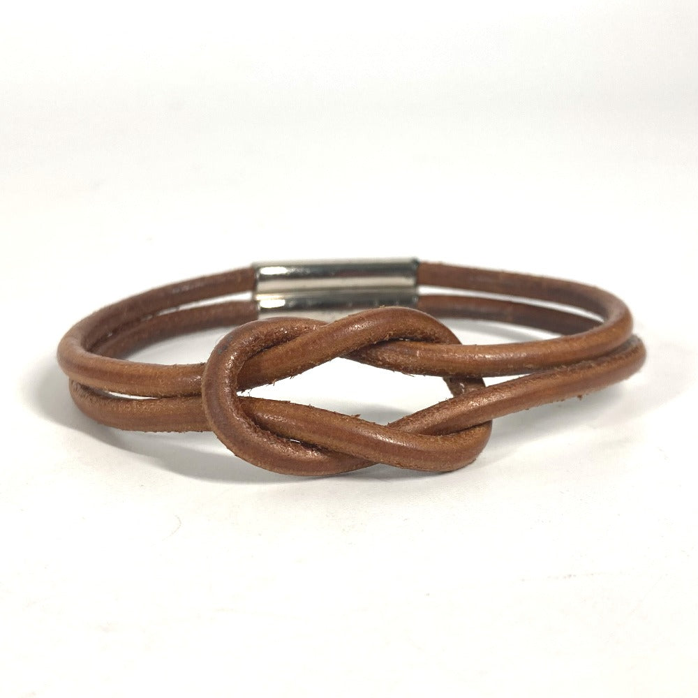HERMES bracelet leather Brown Herculed unisex(Unisex)