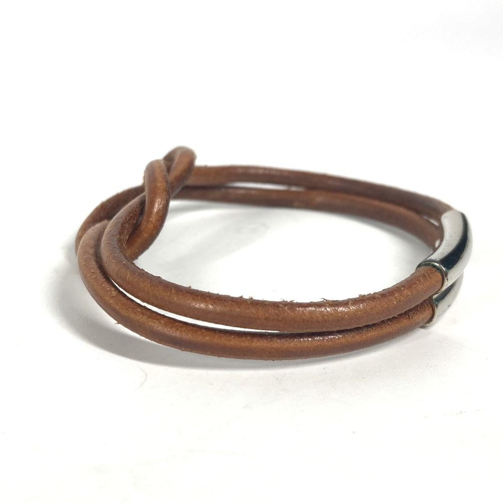 HERMES bracelet leather Brown Herculed unisex(Unisex)