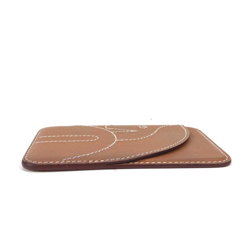 HERMES Card Case leather Brown <MagSafe> Eman "Cheval" Women