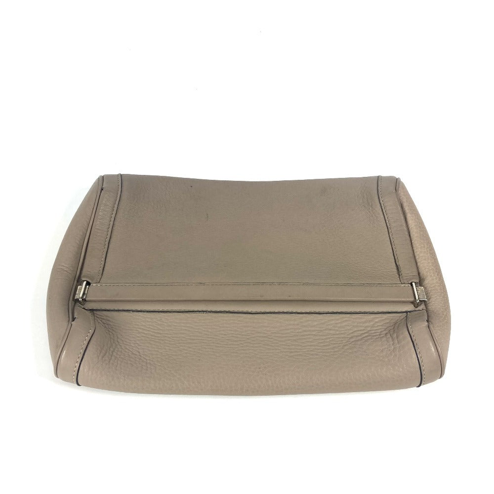 HERMES Clutch bag leather Greige type Equi unisex(Unisex)