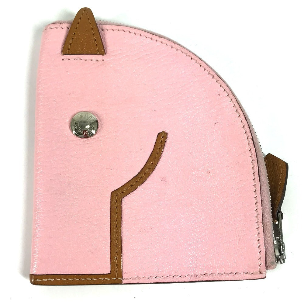 HERMES Coin case Shave pink Horse Cheval Paddock Women