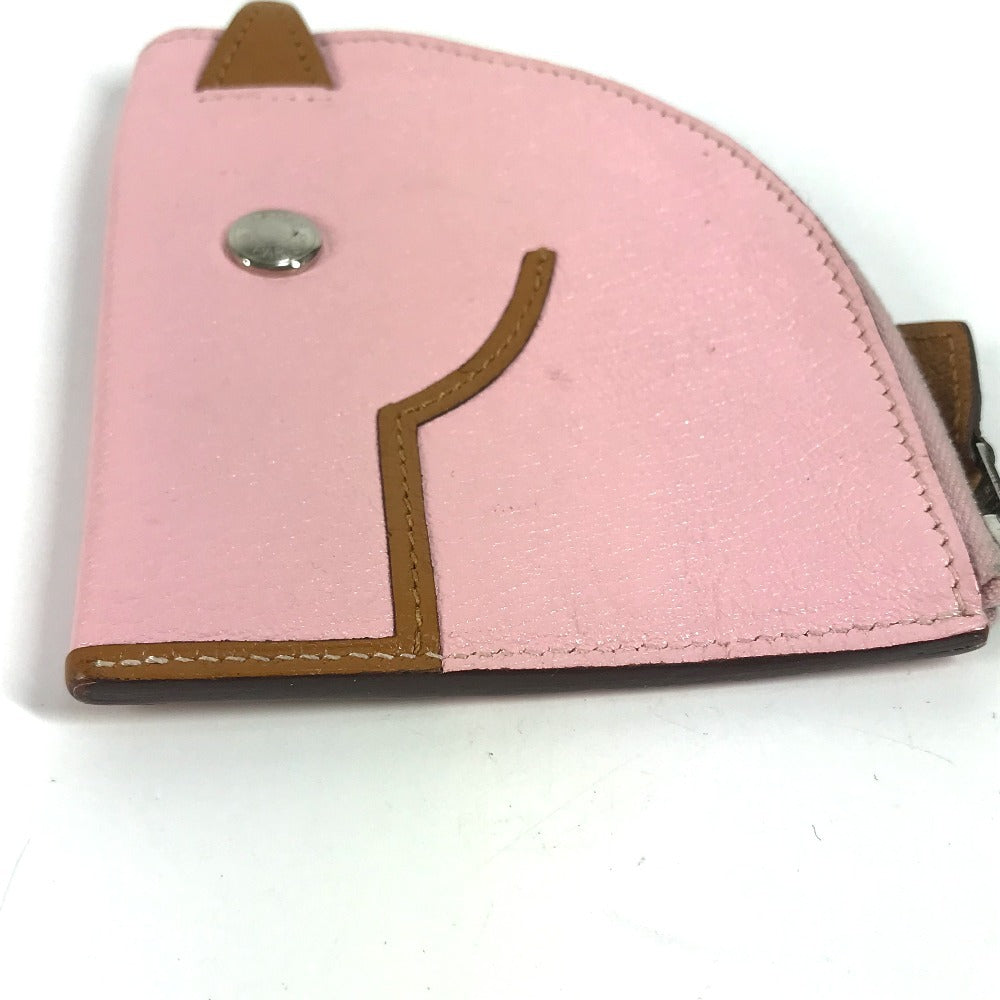 HERMES Coin case Shave pink Horse Cheval Paddock Women