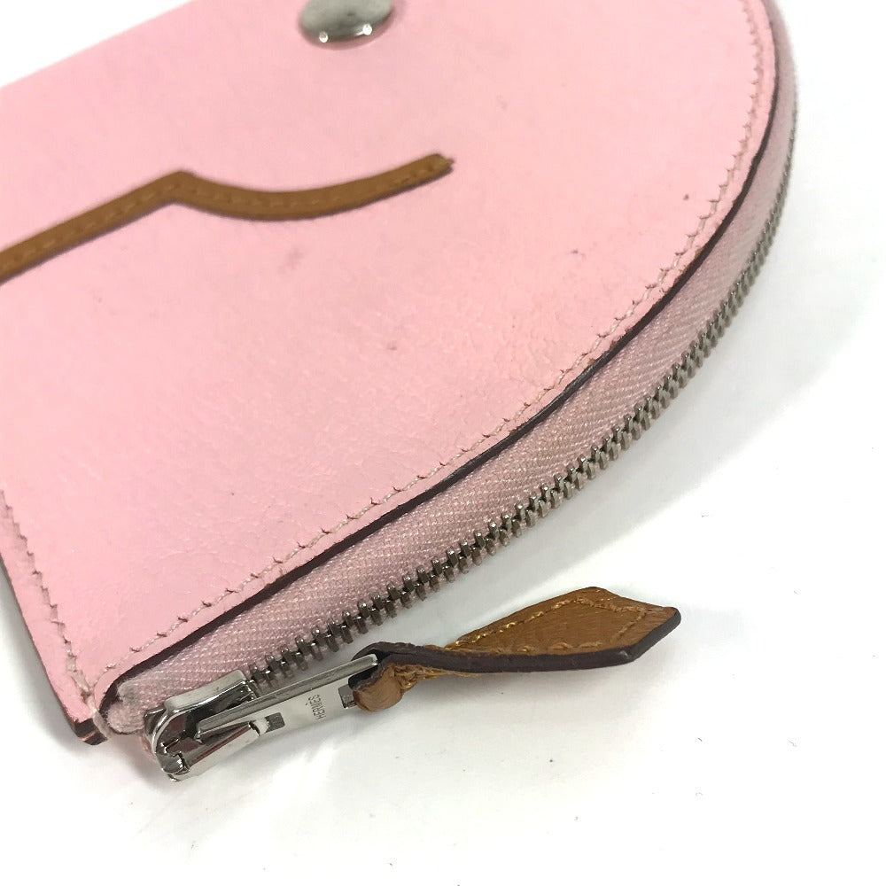 HERMES Coin case Shave pink Horse Cheval Paddock Women