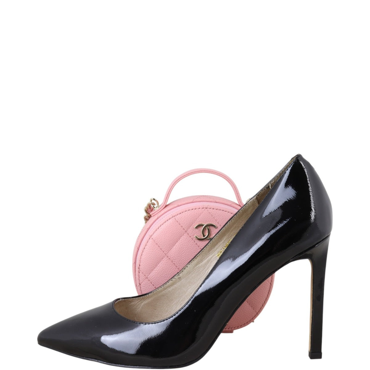 Chanel CC Top Handle Round Zipped Pouch on Chain