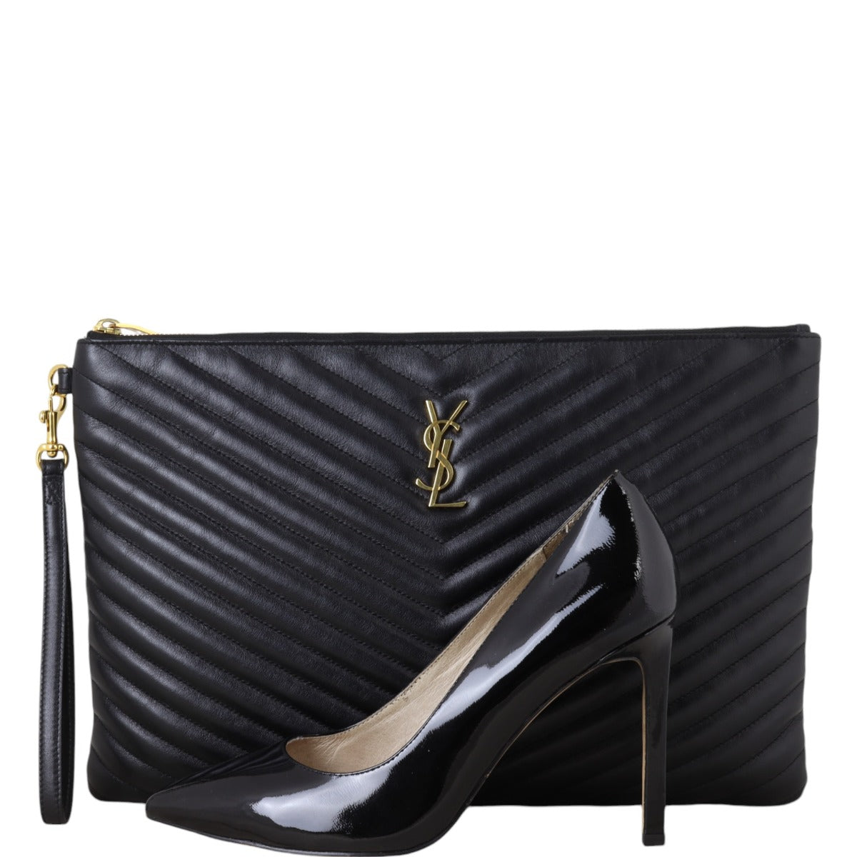Saint Laurent Cassandre Monogram Matelasse Tablet Pouch