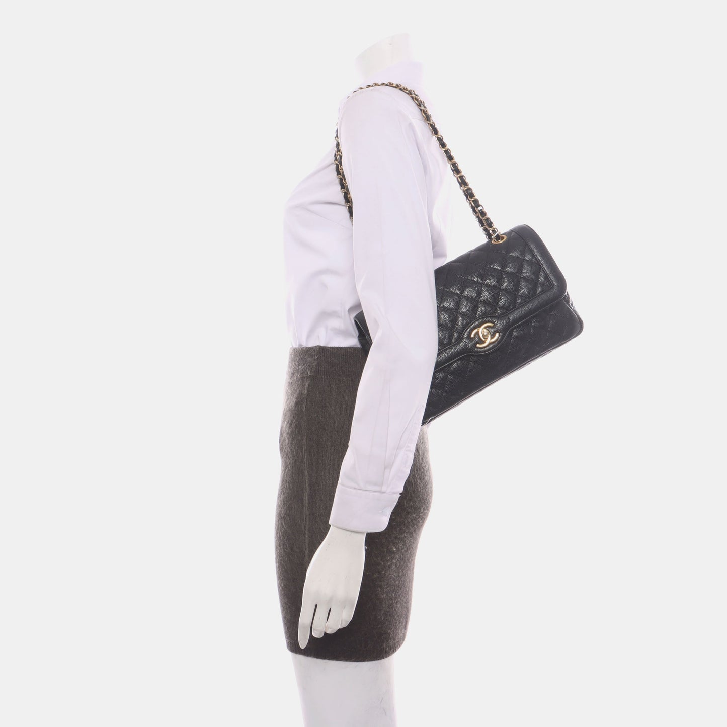 Chanel Classic Flap Vintage Black Caviar Leather with Gold Hardware