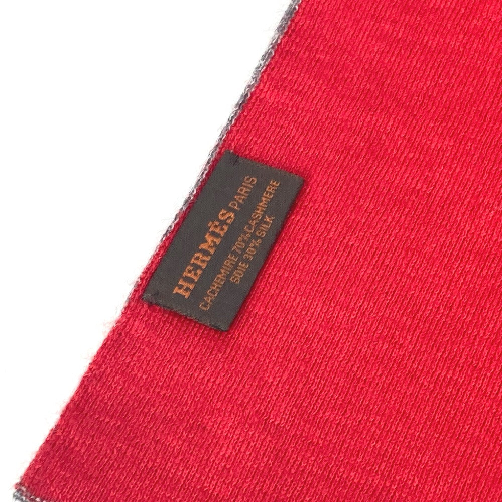 HERMES Scarf Cashmere, Silk gray H logo Allele Tour Women