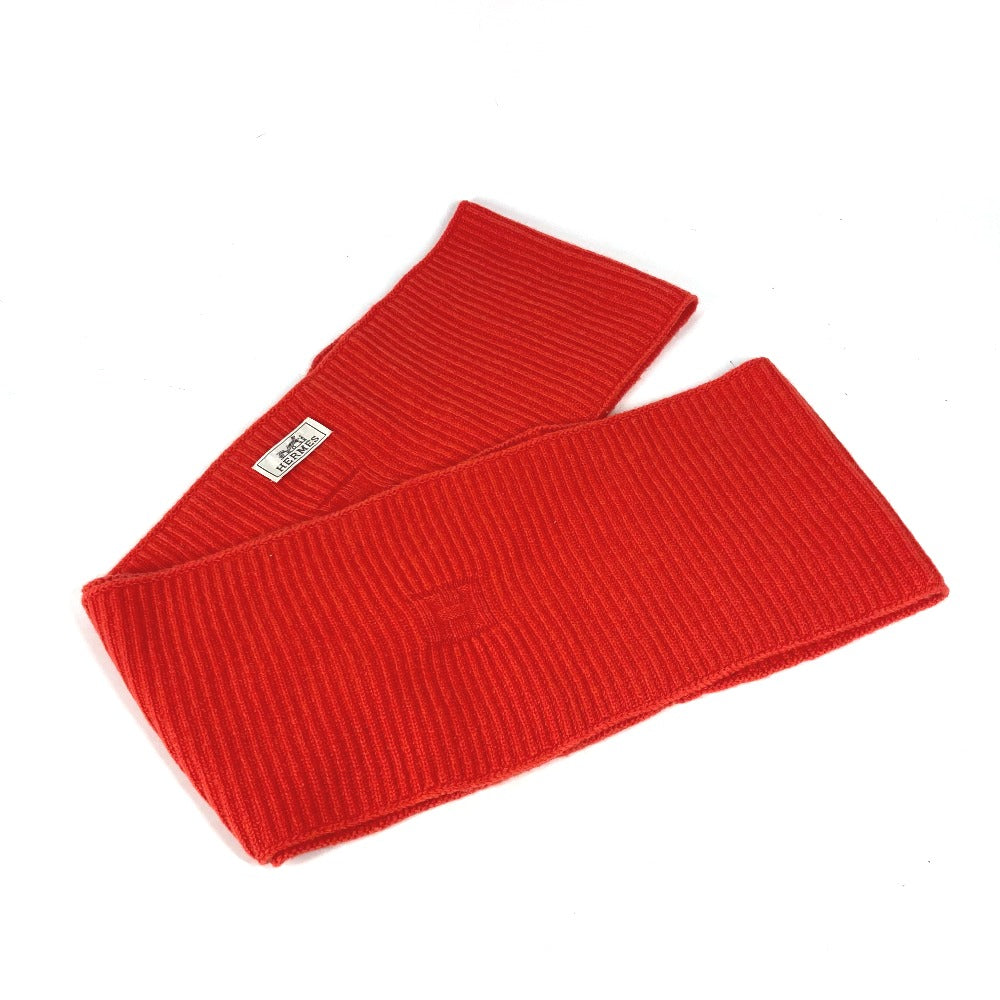 HERMES Scarf wool Orange H logo Snood unisex(Unisex)