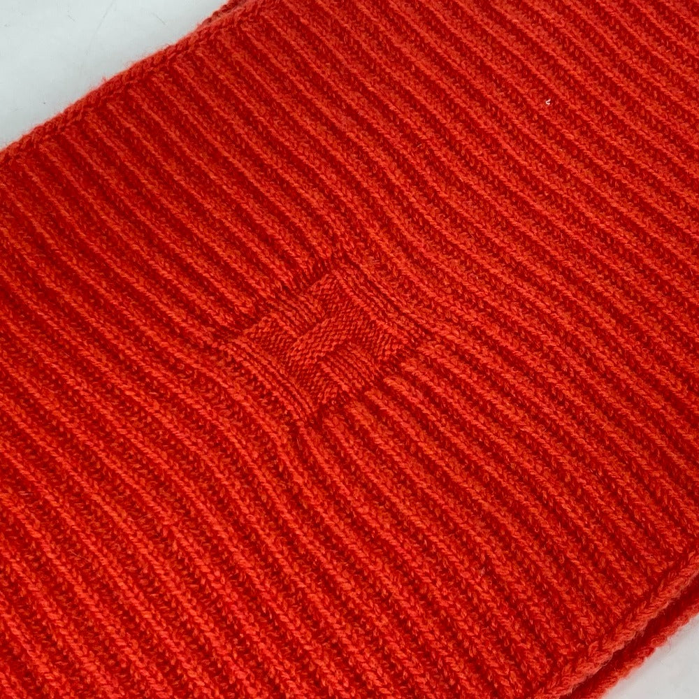 HERMES Scarf wool Orange H logo Snood unisex(Unisex)