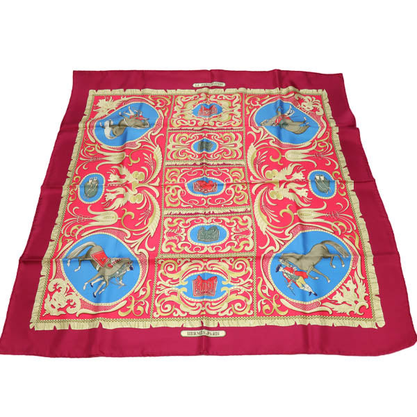HERMES scarf silk purple Carre90 Knight carriage LA PRESENTATION Women