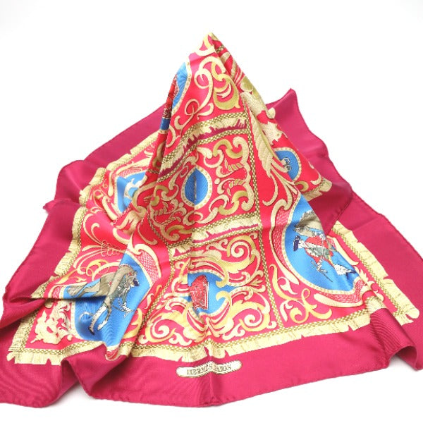 HERMES scarf silk purple Carre90 Knight carriage LA PRESENTATION Women