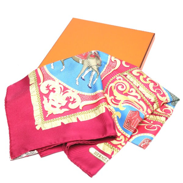 HERMES scarf silk purple Carre90 Knight carriage LA PRESENTATION Women