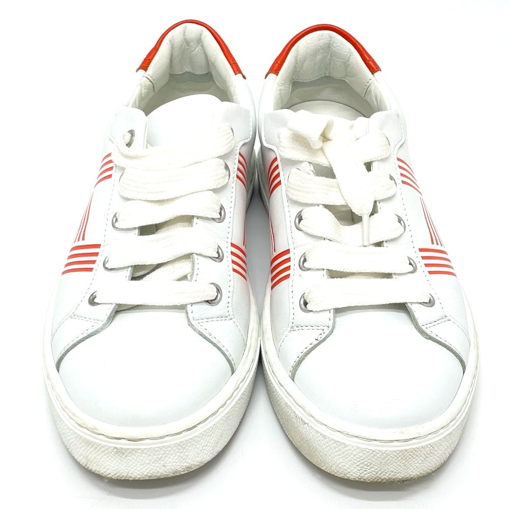 HERMES sneakers leather Whitex orange Avantage 2020Stainless Steel Women 35