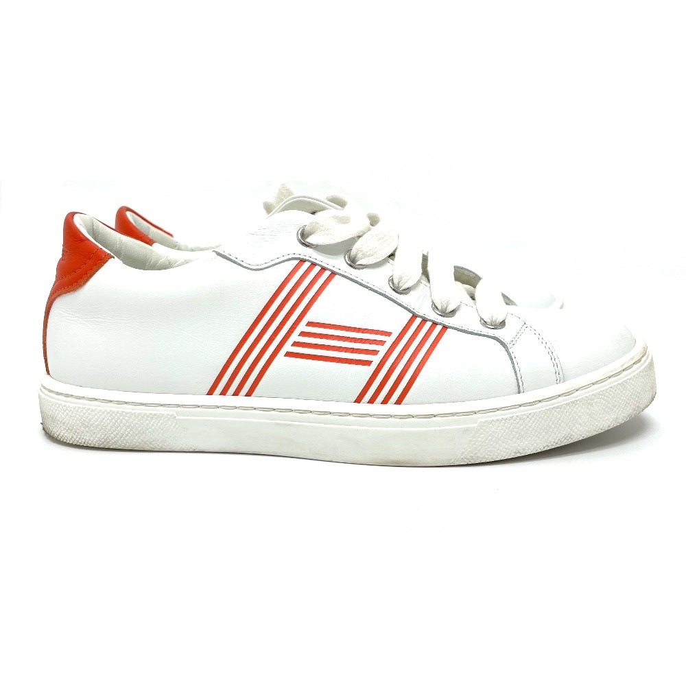 HERMES sneakers leather Whitex orange Avantage 2020Stainless Steel Women 35