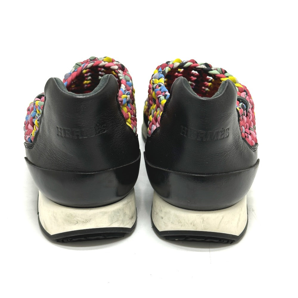 HERMES sneakers leather pink Braid Women 36