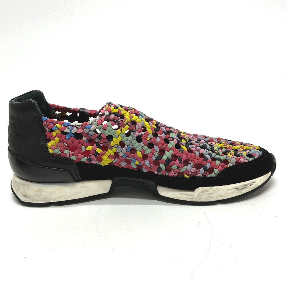 HERMES sneakers leather pink Braid Women 36
