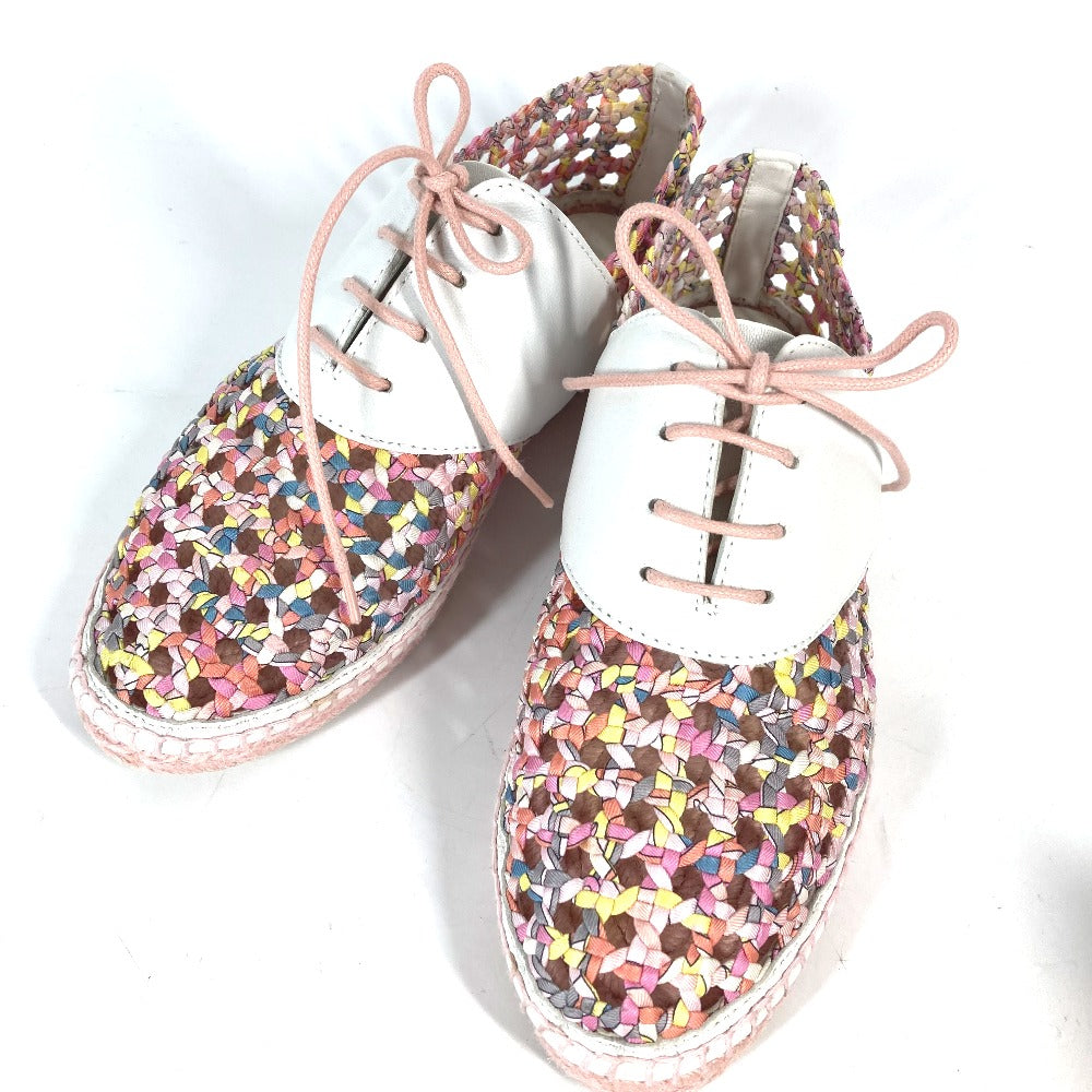 HERMES sneakers Leather, Silk Light pink Women 35