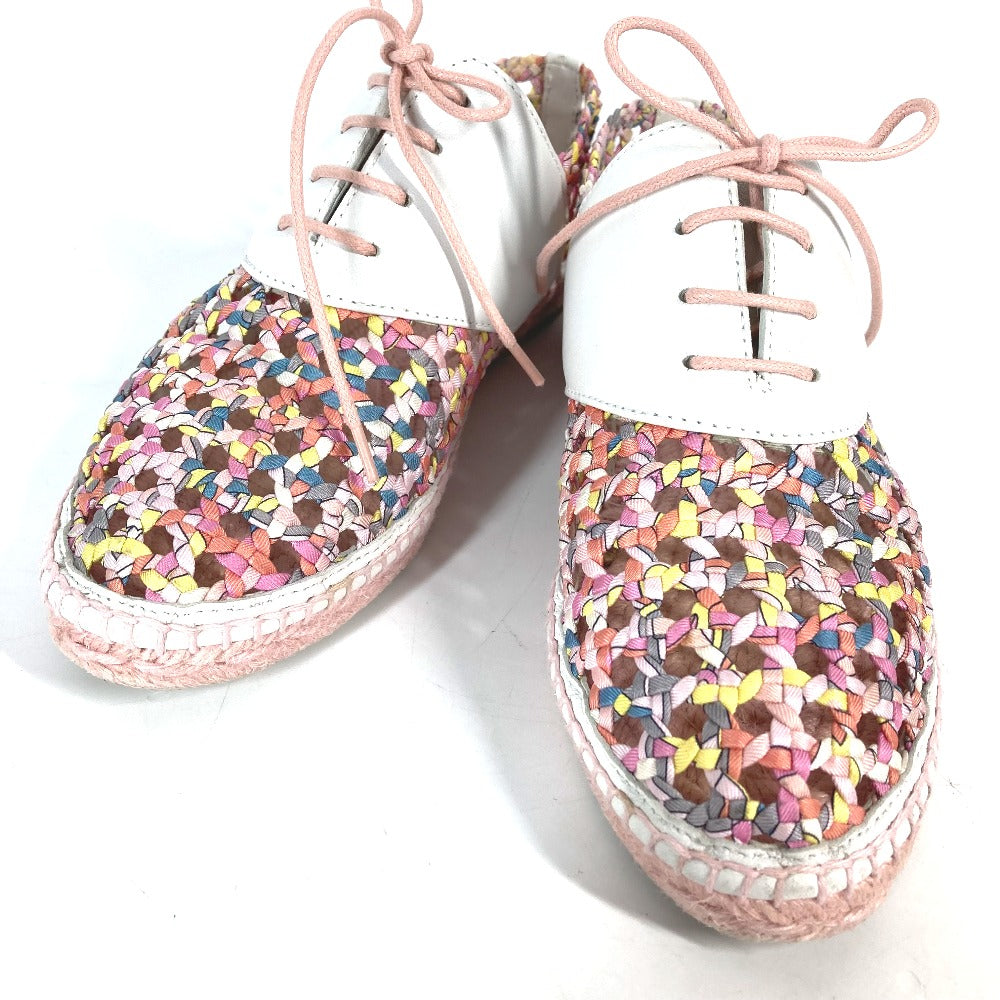 HERMES sneakers Leather, Silk Light pink Women 35