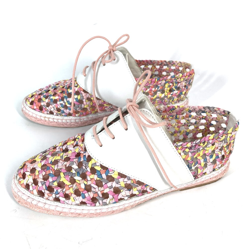 HERMES sneakers Leather, Silk Light pink Women 35