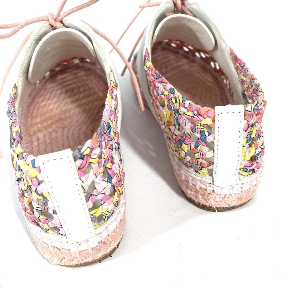 HERMES sneakers Leather, Silk Light pink Women 35