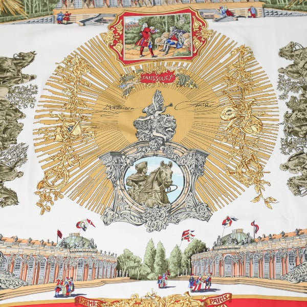 HERMES scarf ƒJƒŒ90 silk Red FREDERIC-…  Carre90 Women