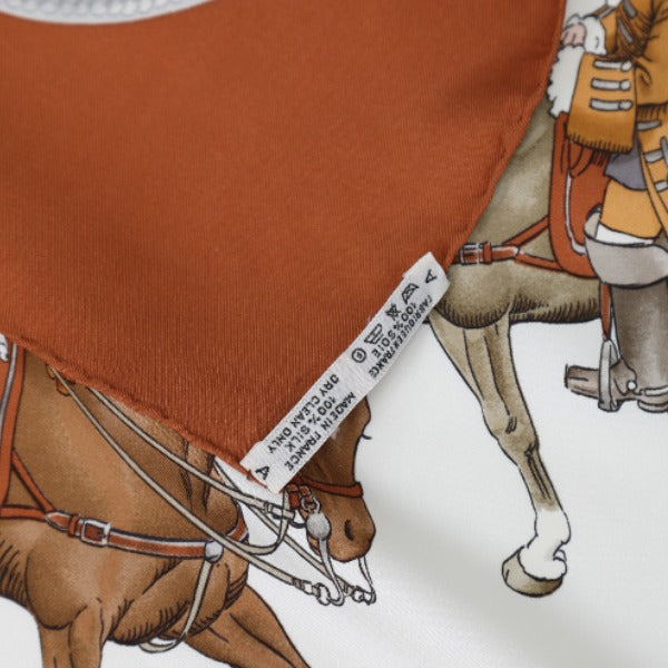 HERMES scarf silk Brown Equestrian REPRISE scarf Carre90 Women